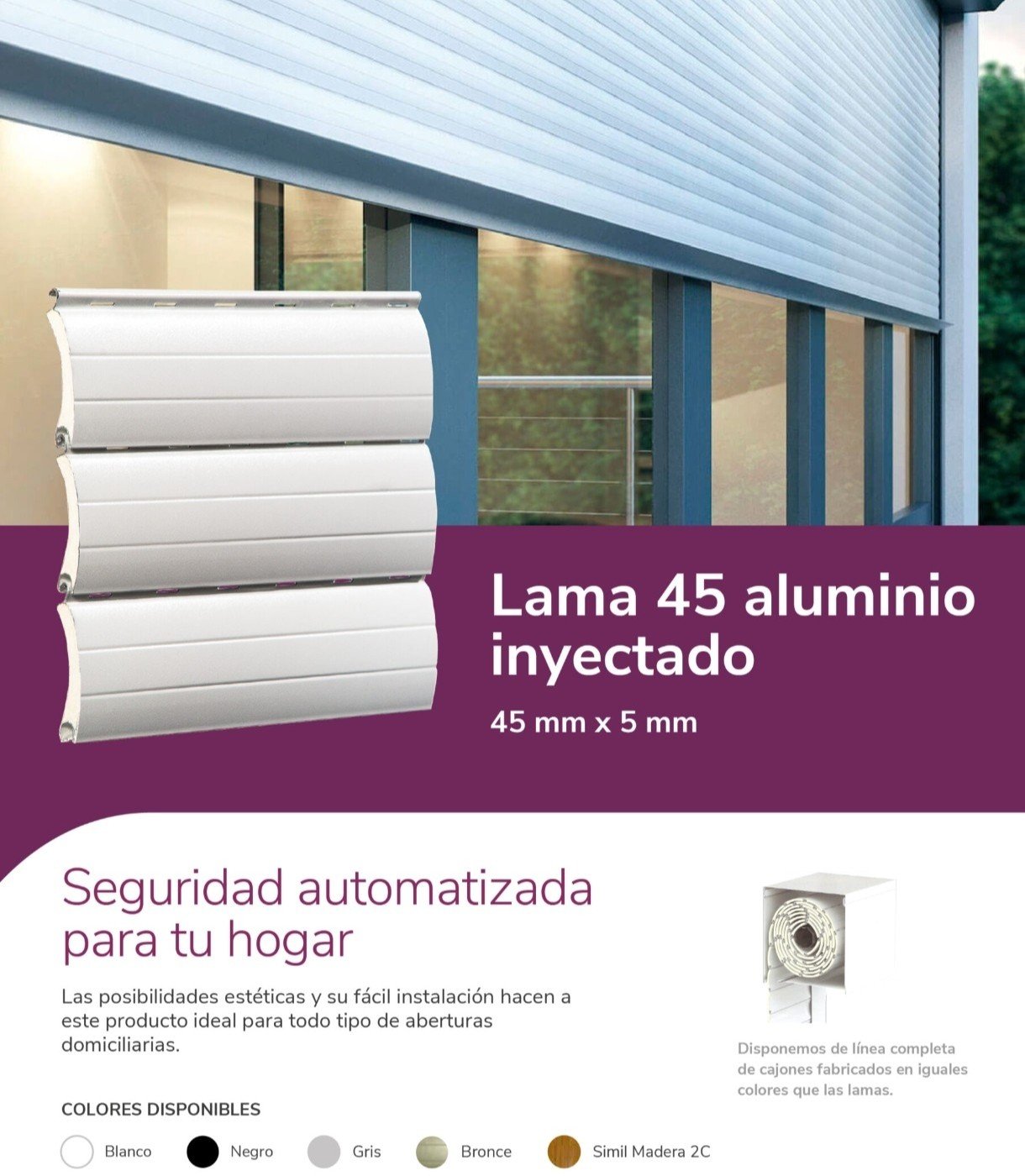 Lama 45 aluminio inyectado