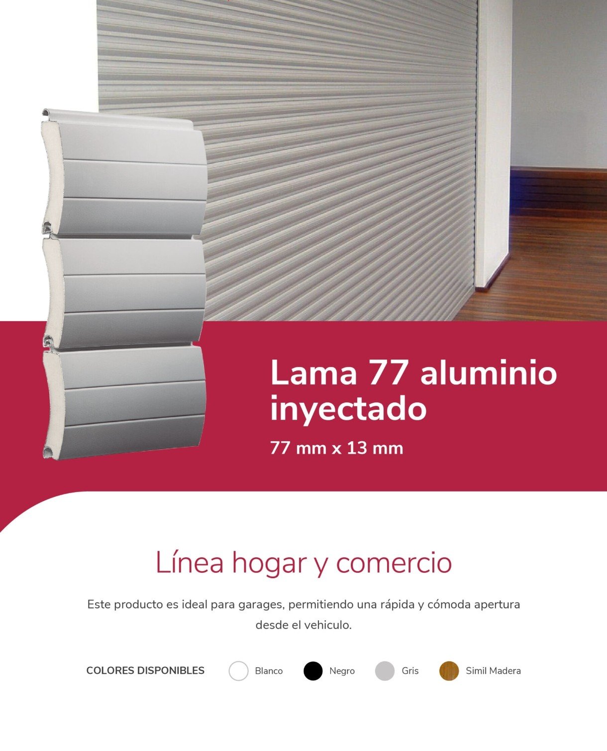 Lama 77 aluminio inyectado